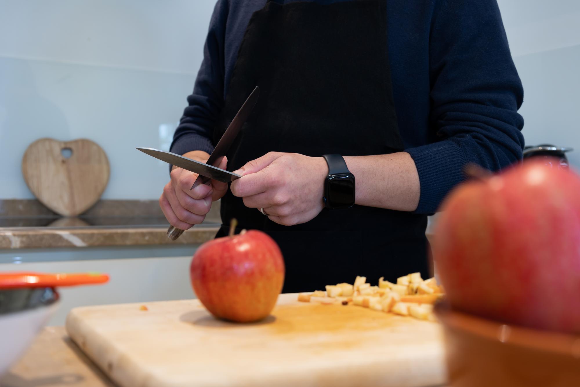 Instructor demonstrating knife technique